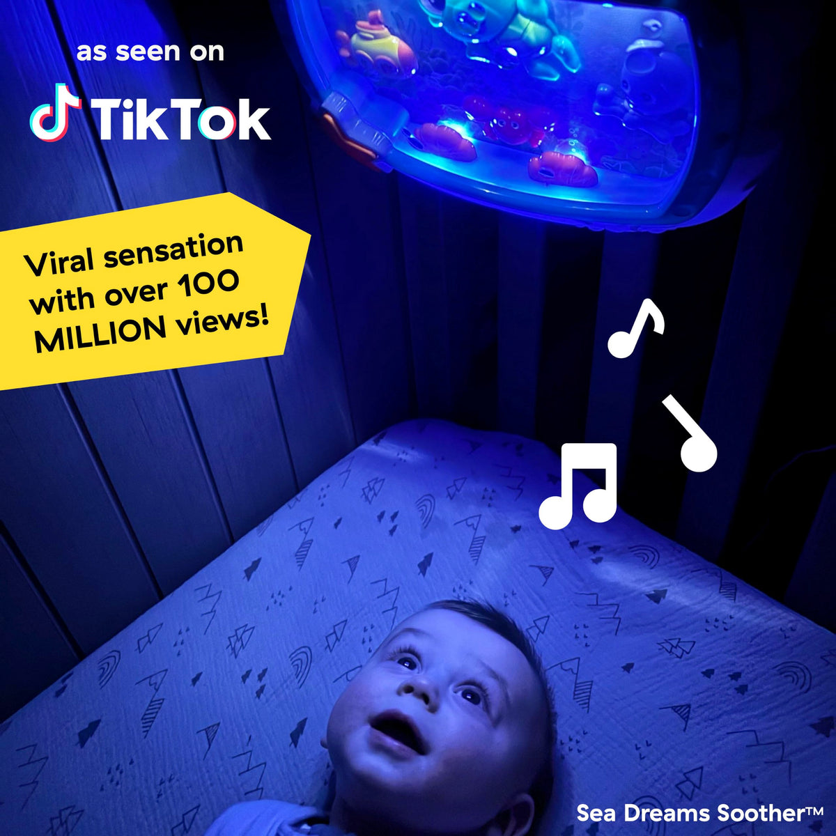 Baby Einstein Sea Dreams Soother, Crib Toy with Remote, Baby Sleep Aid, Calming Lights & Melodies, Newborn and Up