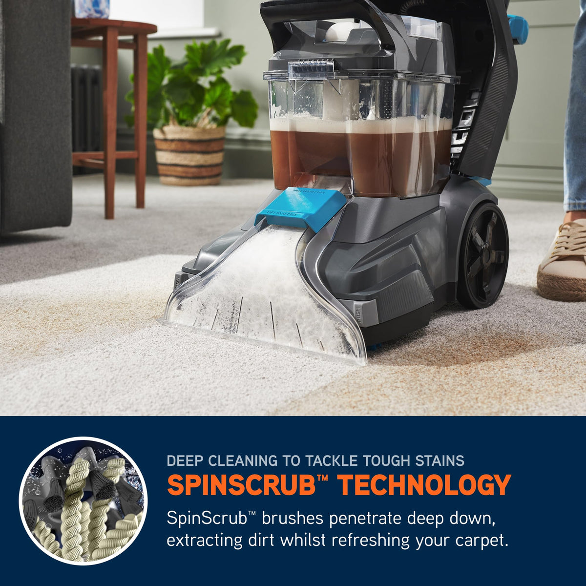 Vax SpinScrub Power Plus Upright Upholstery & Carpet Cleaner CDCW-SSXA