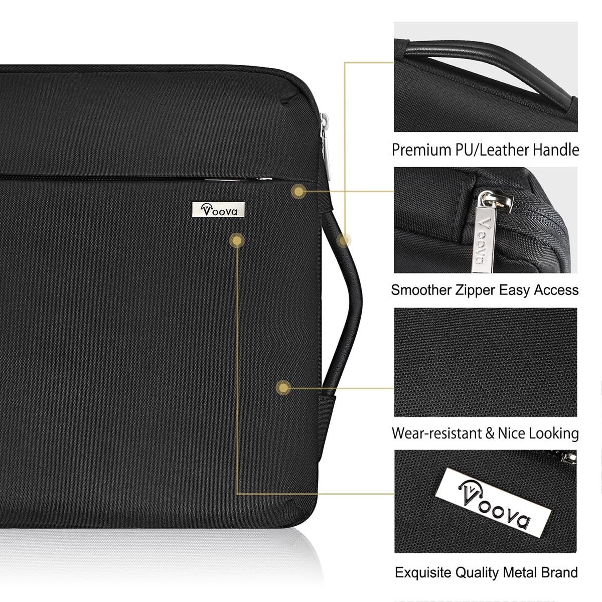 Voova 360° Protective Laptop Sleeve Case 11 11.6 12 inch, Waterproof Computer Cover Bag Compatible with Surface Pro 7 8/Laptop Go 2 3, MacBook Air 11, Chromebook, 12.5" Asus Acer Hp Tablet,Pink