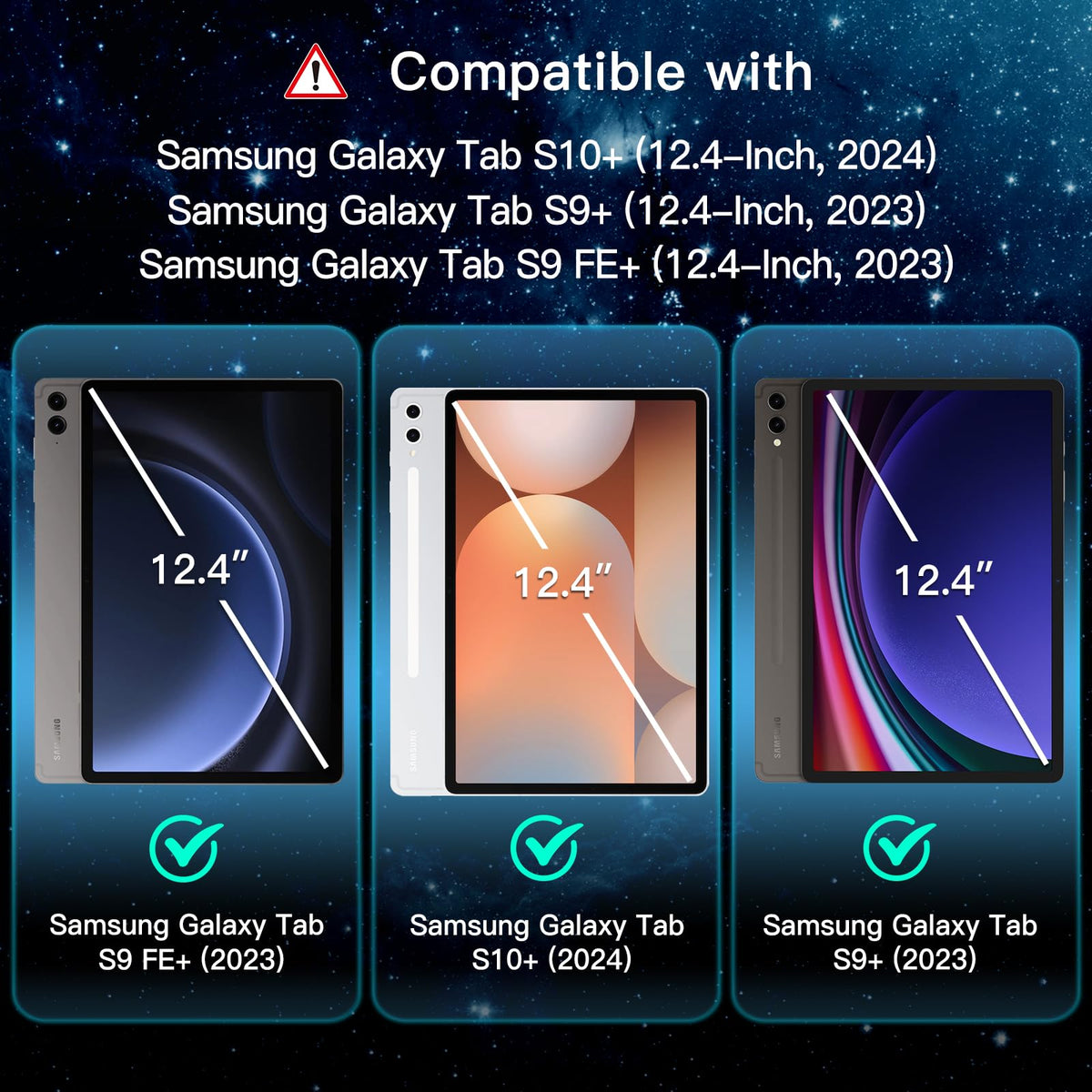 JETech Screen Protector for Galaxy Tab S10 Lite/S10 FE/S9 FE/S9, 2-Pack