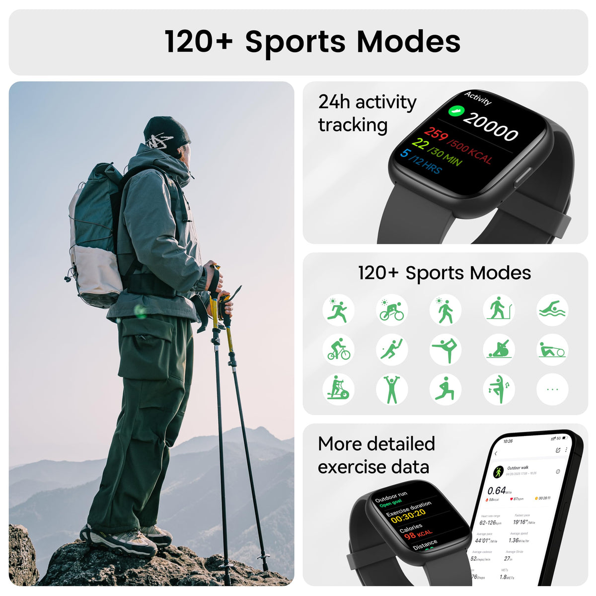 Cillso Smart Watch, Alexa Built-in, 1.83" Bluetooth Calling Fitness Watch