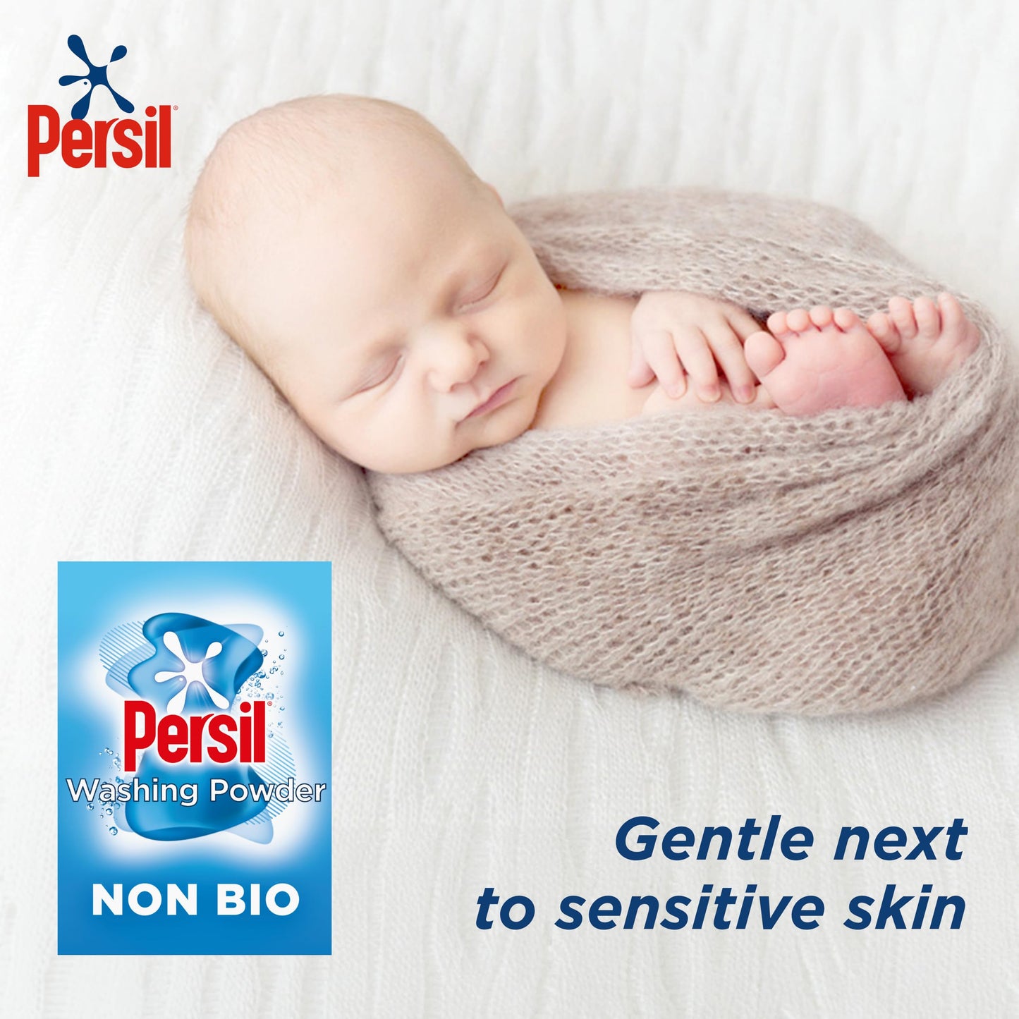 Persil Non Bio Washing Powder gentle next to sensitive skin for outstanding stain removal in cold washes 10 washes (500 g)