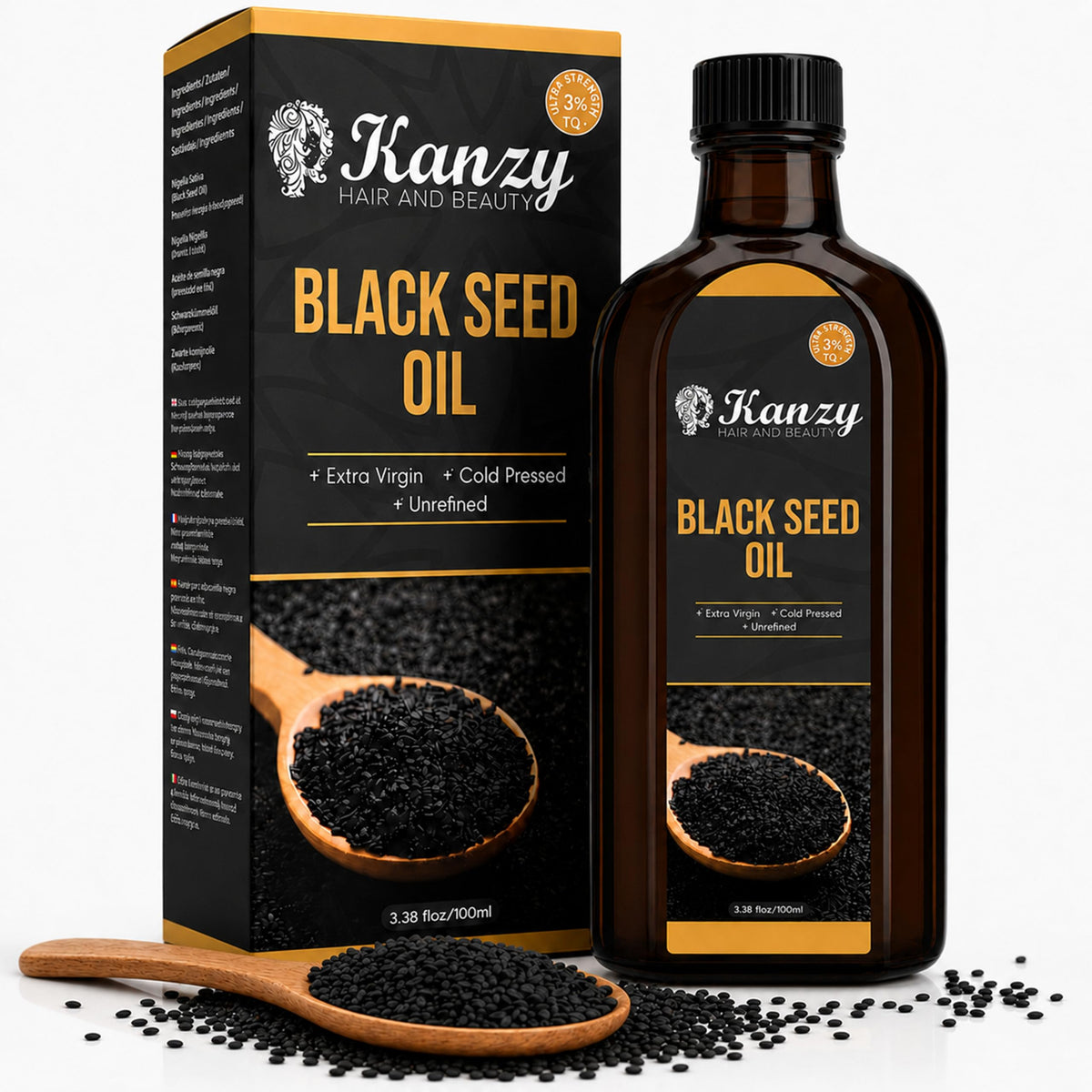 Kanzy Vitamin E Oil for Skin, Hair, Lips and Face - Naturally Sourced Multi-Purpose Plant-Based Vitamin E Oil for Hair Growth as Skincare and Haircare Product for both Men and Women (30 ml)