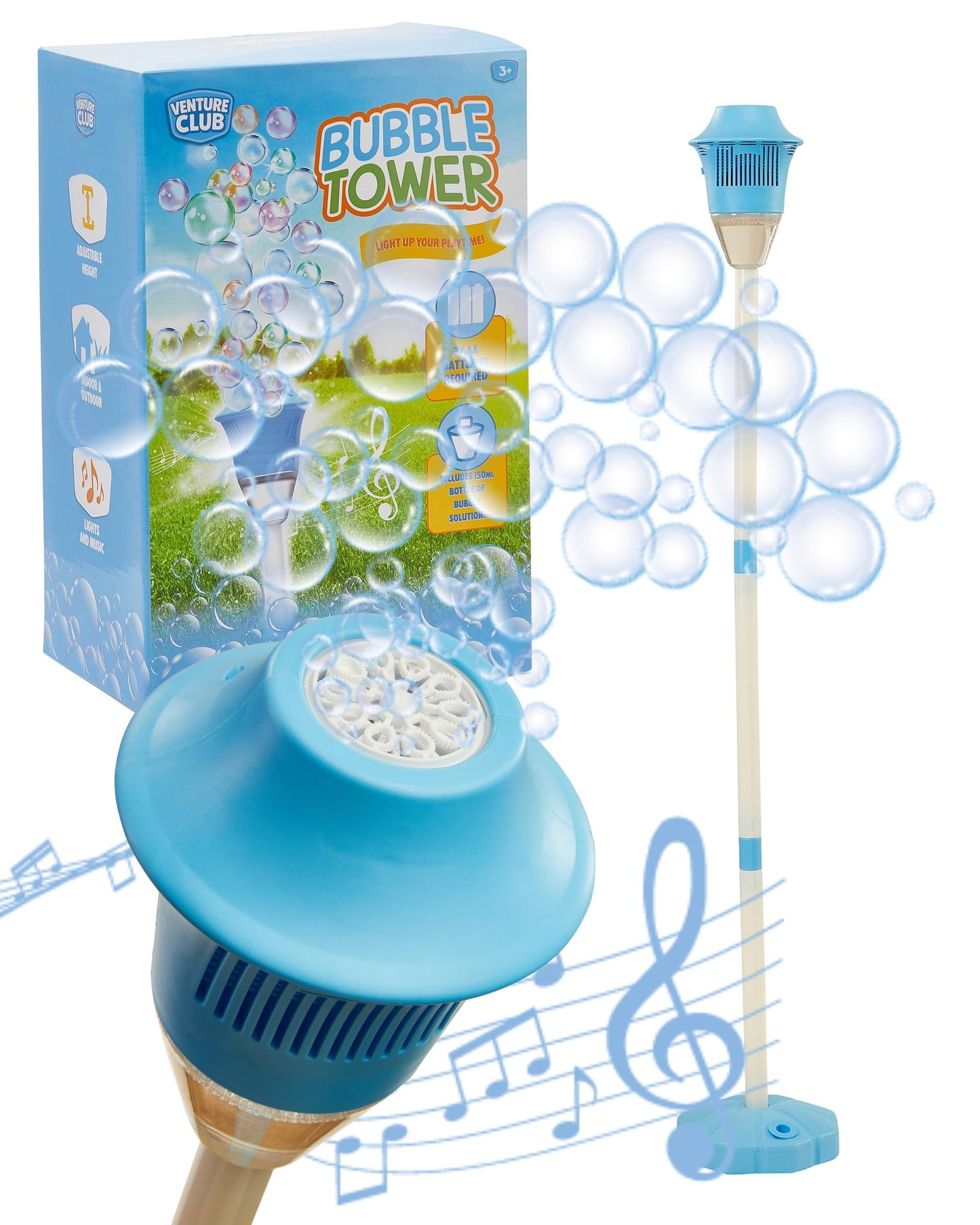 Venture Club Bubble Machine Lantern - Automatic Bubble Maker - Bubbles for Kids & Toddlers, Garden Toys & Games for Outdoor Play, Party & Active Fun - Free Standing, Easy Setup, Children Aged 3+