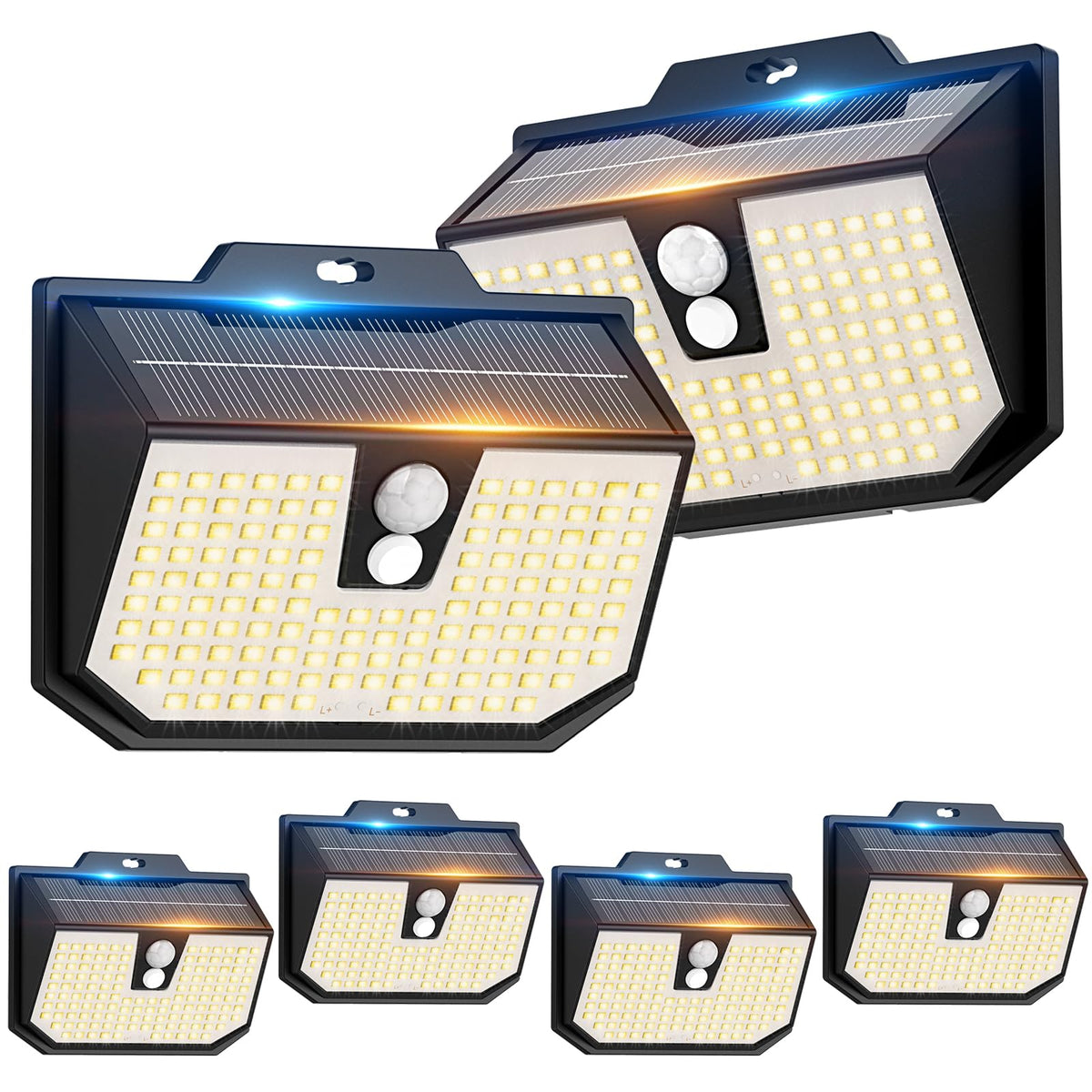 132LED Solar Security Lights,3000K Wall Lights IP65 Waterproof