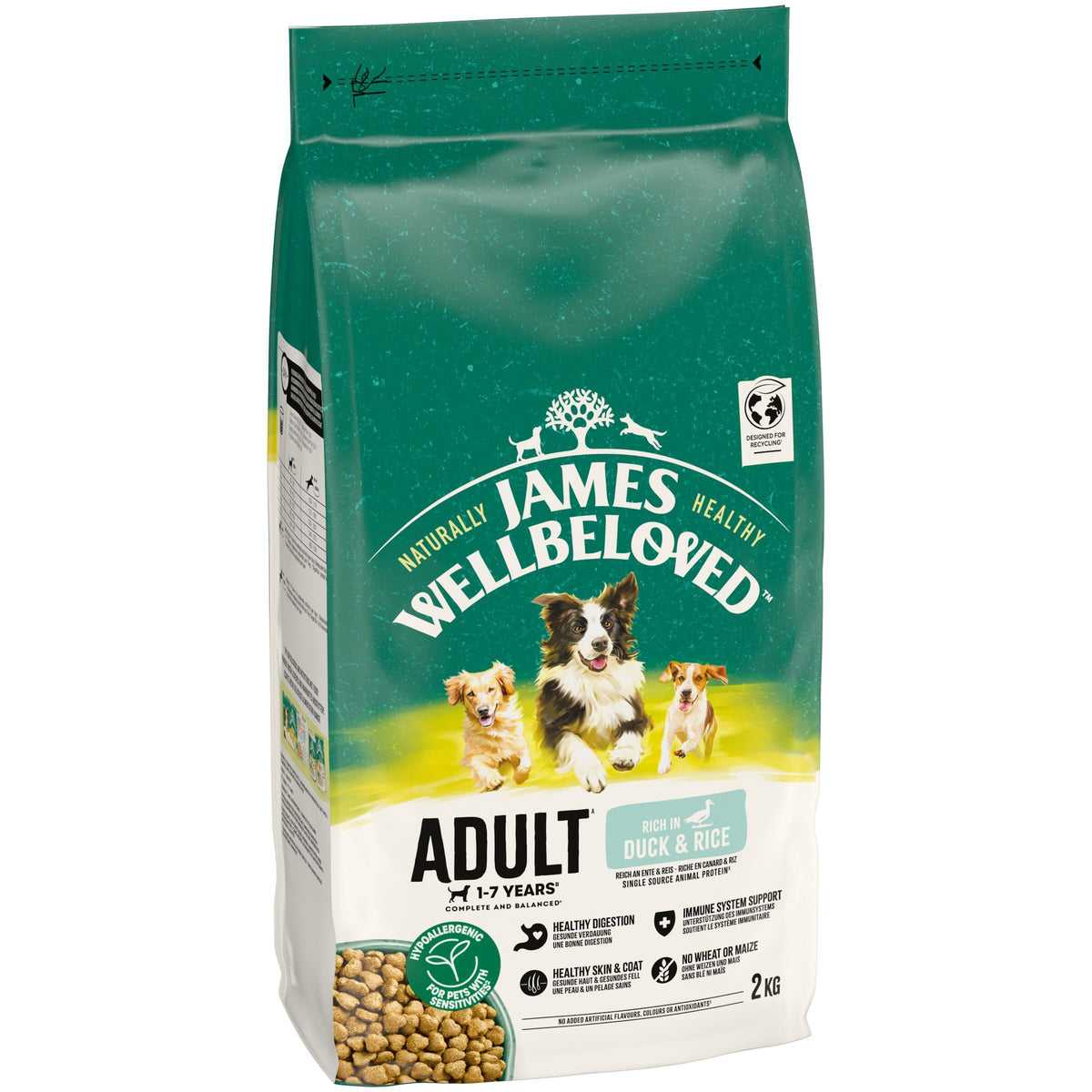 James Wellbeloved Dog Adult Hypoallergenic Dry Food Turkey and Rice 2 kg