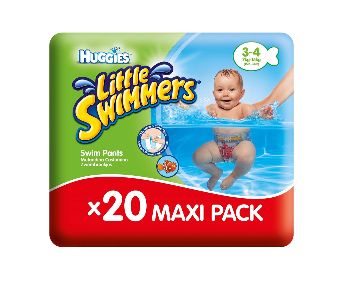 Huggies Little Swimmers, Swim Nappies, Size 5-6 - 33 Pants - Maximum Protection Swimming Nappies with Leak Guards - All-Round Stretchy Waistband