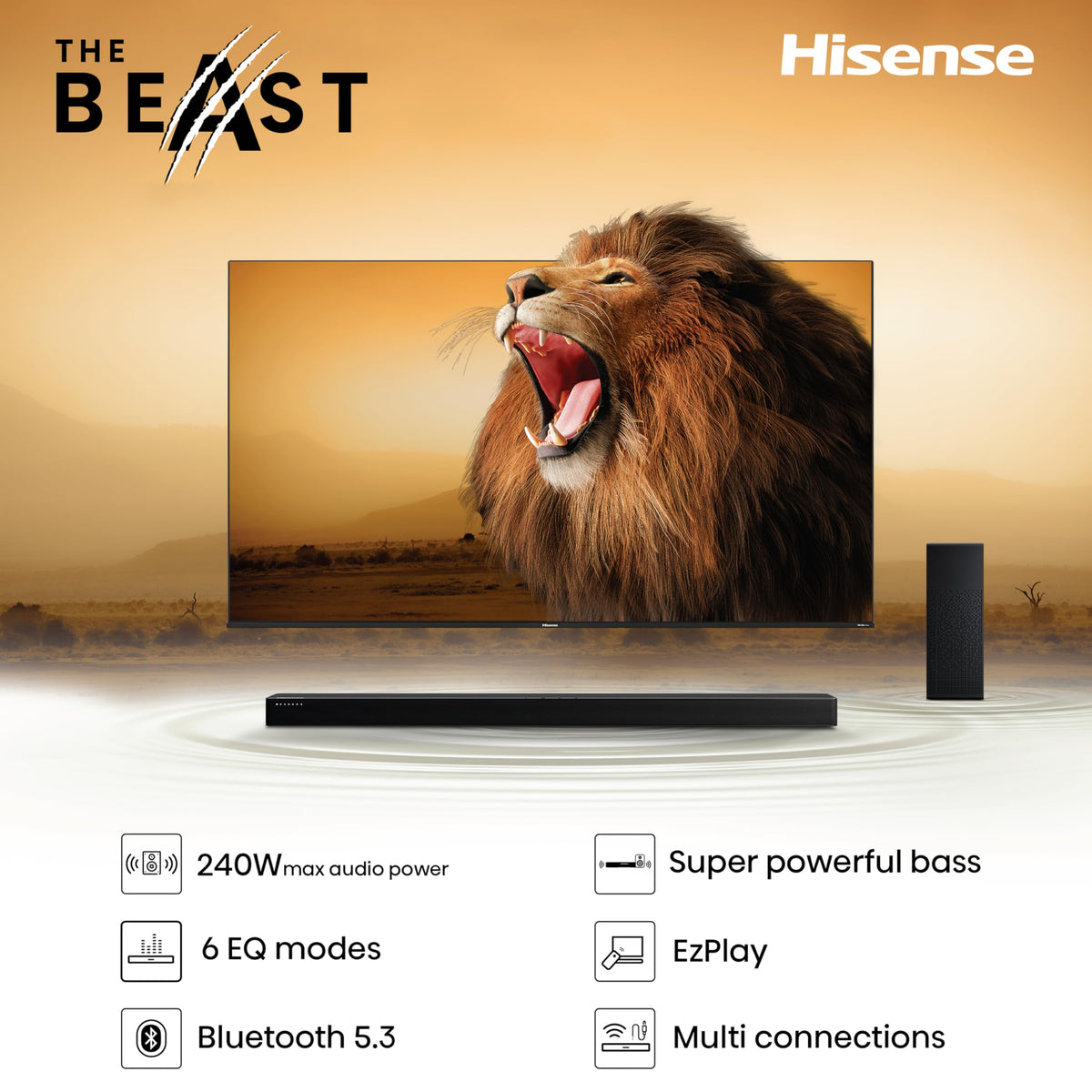 Hisense HS2000 2.1 CH All-In-One Soundbar for TV