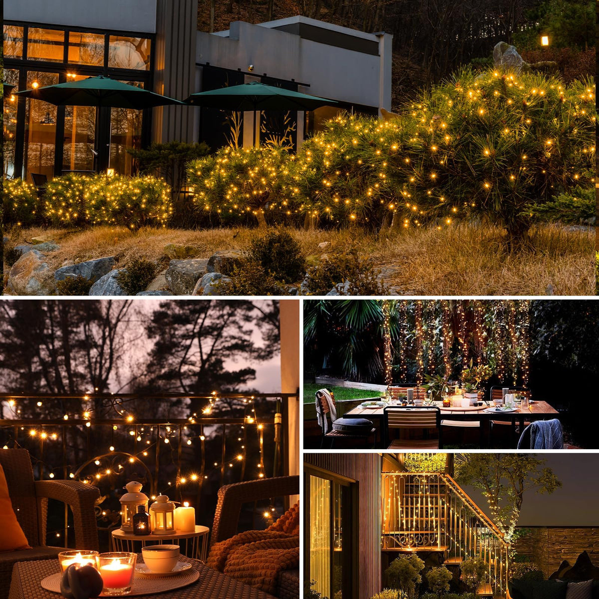 btfarm 2 Pack Solar String Lights Outdoor Garden, 15M/50FT 150 LED