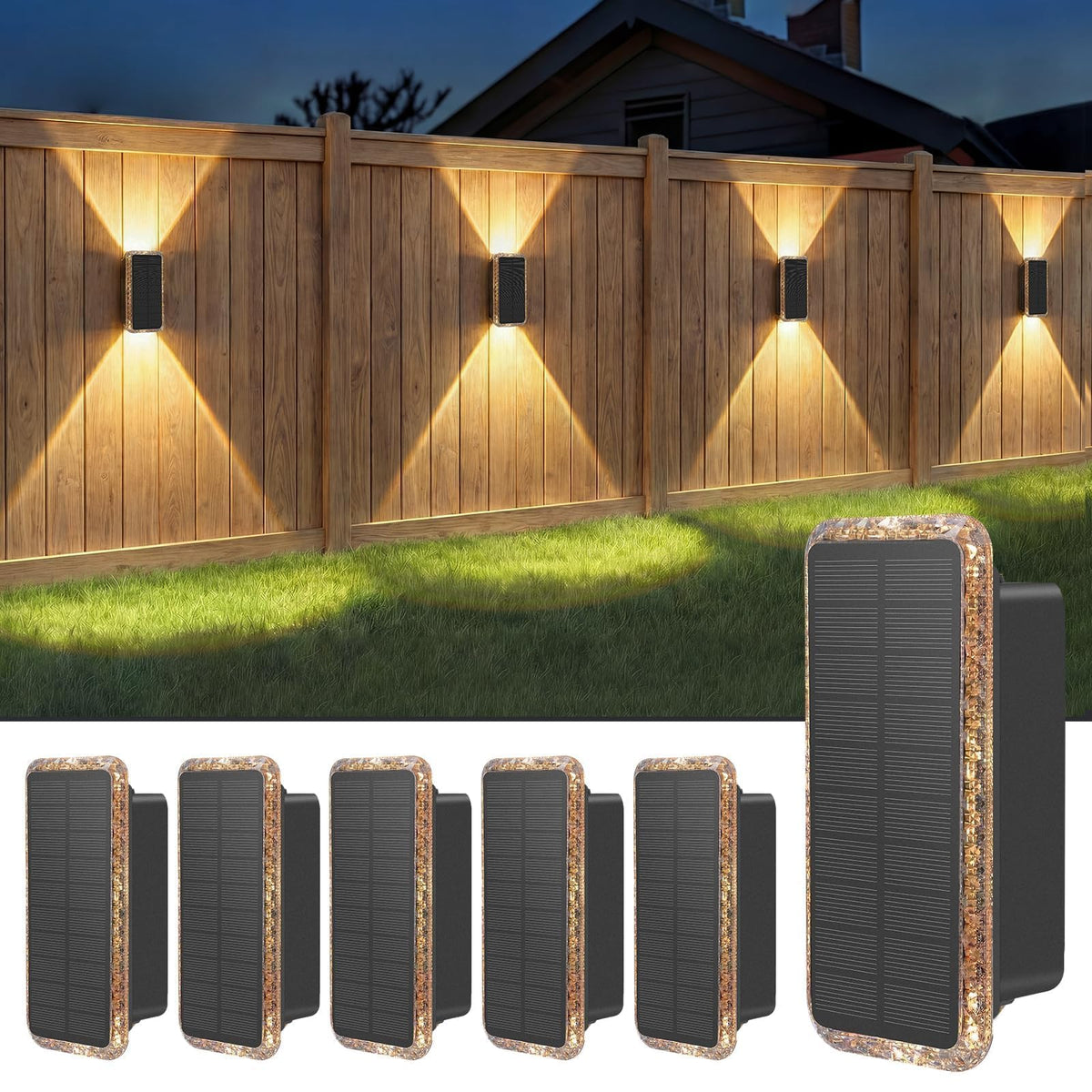 vighep RGB Solar Fence Lights Outdoor 3 Pack, 11 Mode Up & Down Wall Lights
