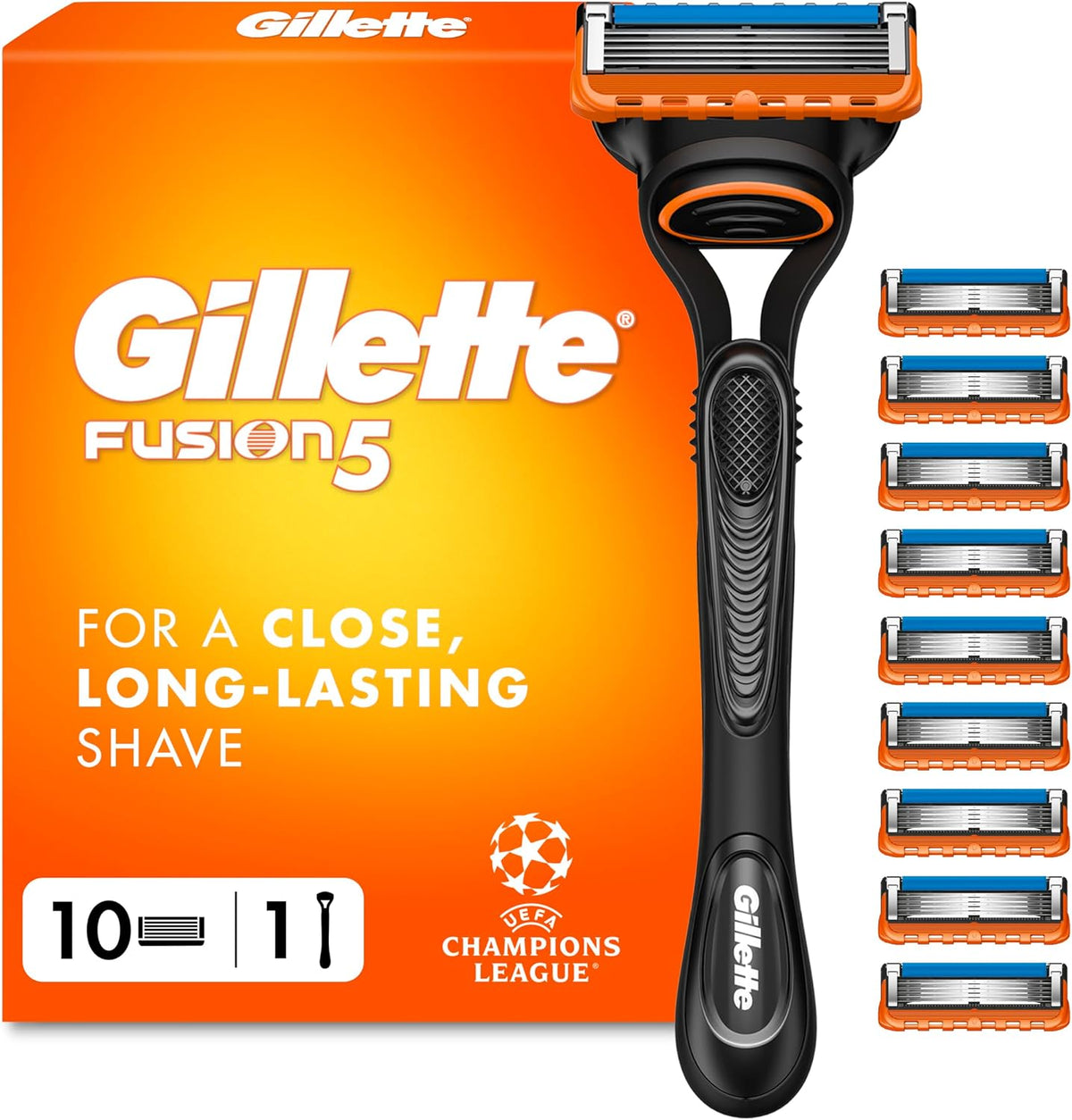 Gillette Fusion5 Razor for Men with Precision Trimmer, 1 Handle, 10 Refills