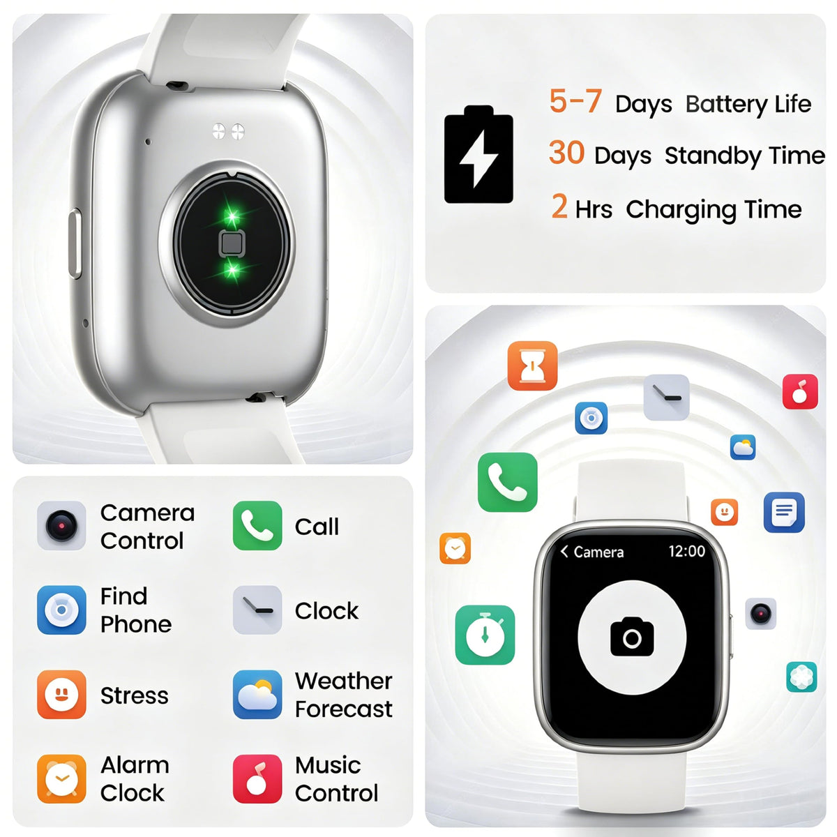 Cillso Smart Watch, Alexa Built-in, 1.83" Bluetooth Calling Fitness Watch