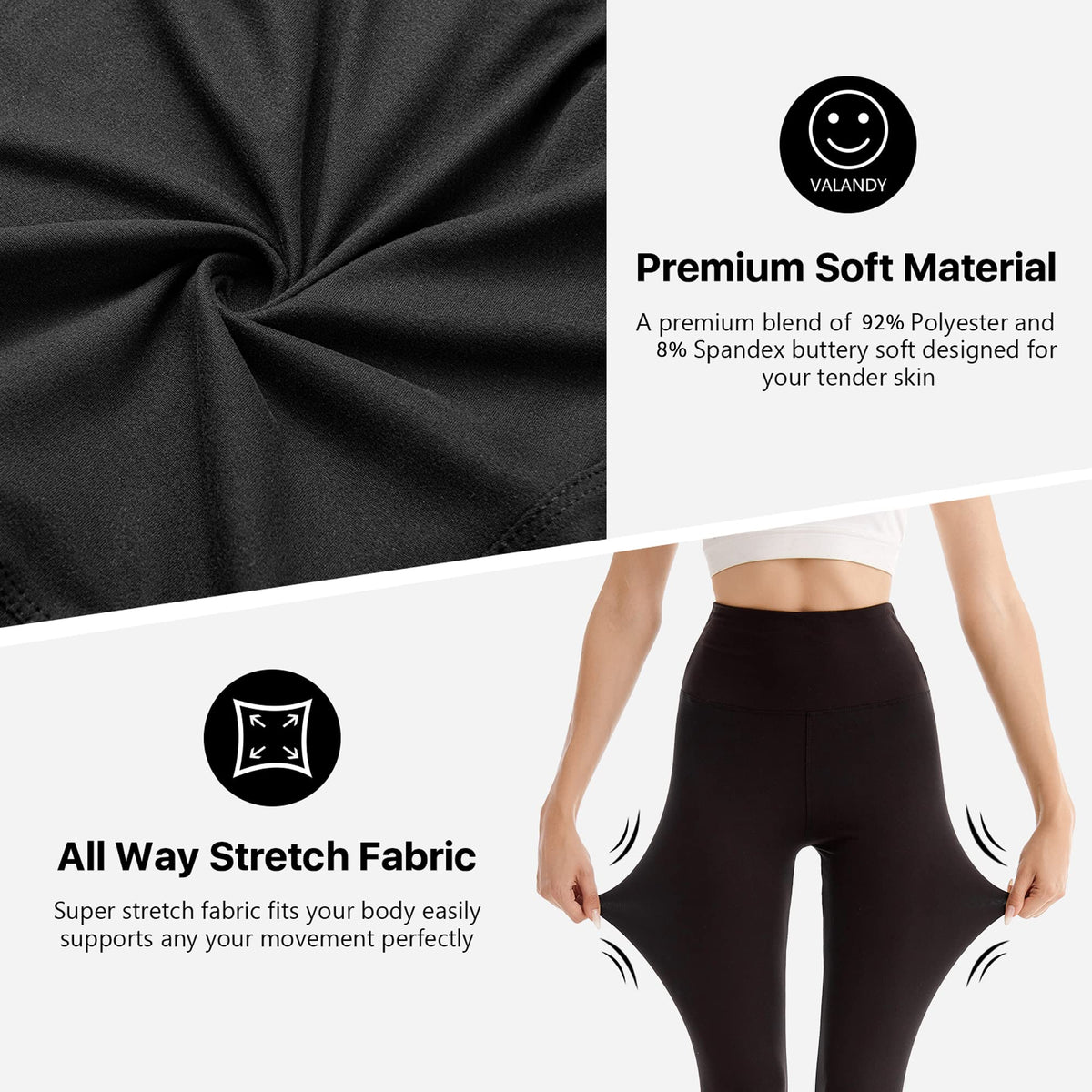 SINOPHANT High Waisted Capri 3/4 Length Leggings for Women