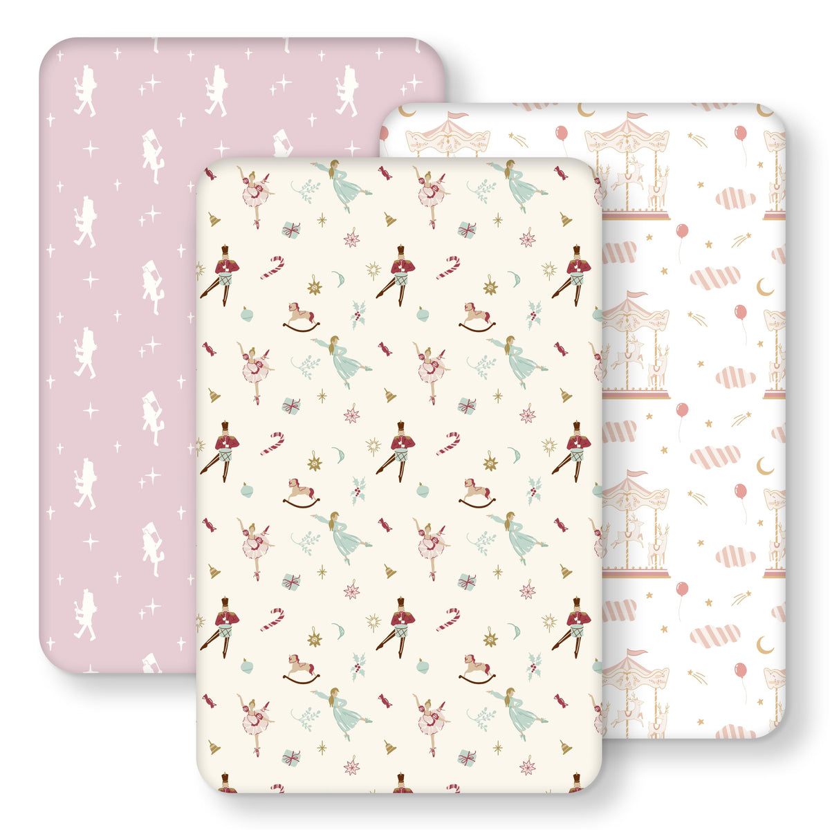 Cot Bed Sheets 140 x 70cm Fitted, 3 Pack Baby Cot Sheets, Ultra Soft & Silky Smooth Microfiber Toddler Bed Sheets Pink Rainbow