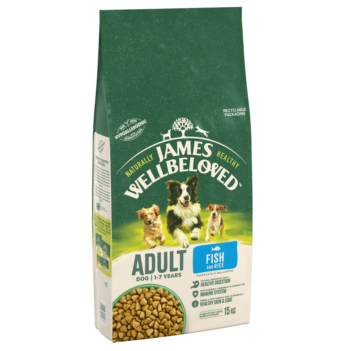 James Wellbeloved Dog Adult Hypoallergenic Dry Food Turkey and Rice 2 kg