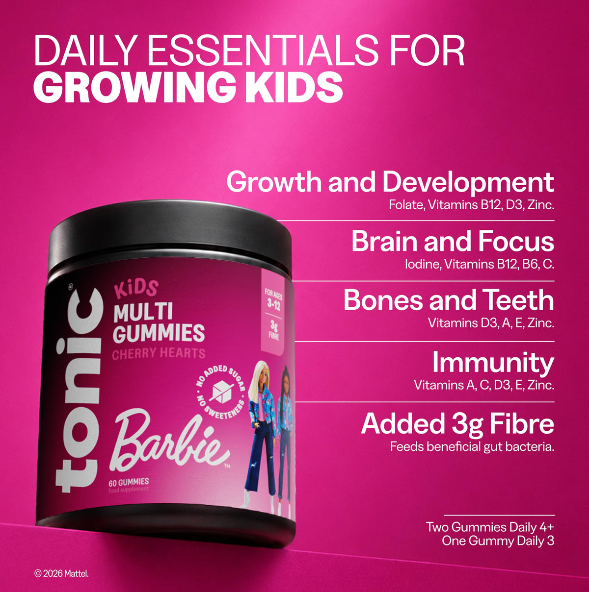 Tonic Health Kids Multivitamin Gummies - 14 in 1 - Strawberry (60 Count)