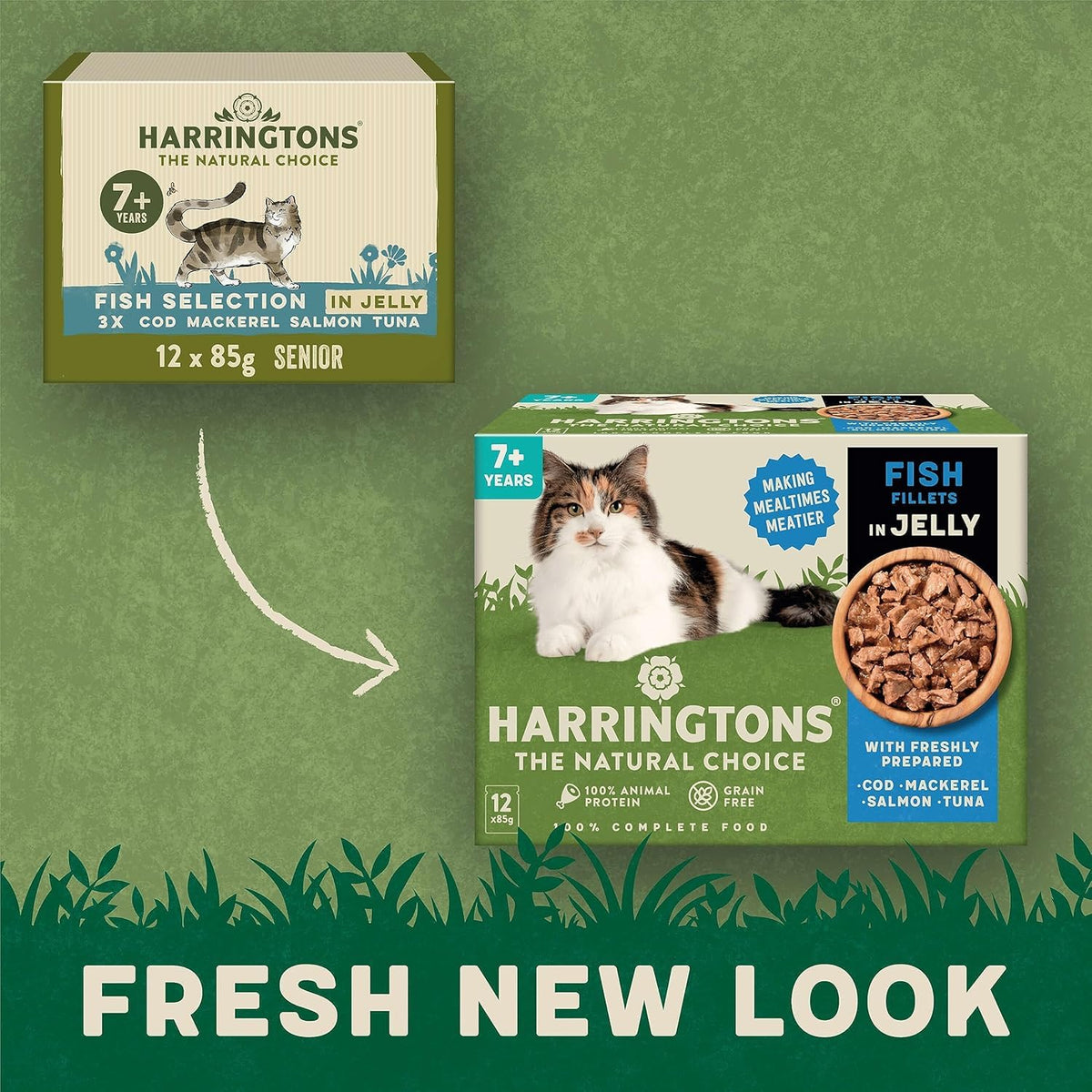 Harringtons Complete Wet Adult Cat Food Pouch Mixed in Jelly Pack 40x85g