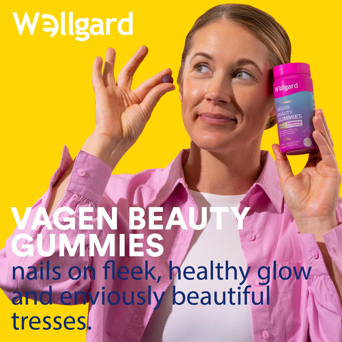 Wellgard Kids Calcium & D3 Gummies - 2 Month Supply - Vegan Chewable Calcium and Vitamin D3 Gummies, Mixed Berry Flavour