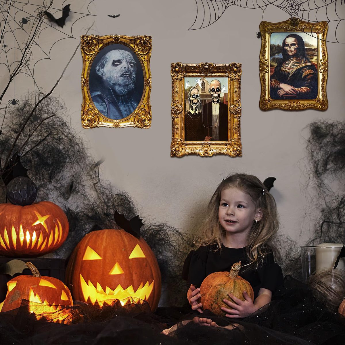 ECGER Halloween Decorations Indoor, Haunted Scary Changing Face Pictures