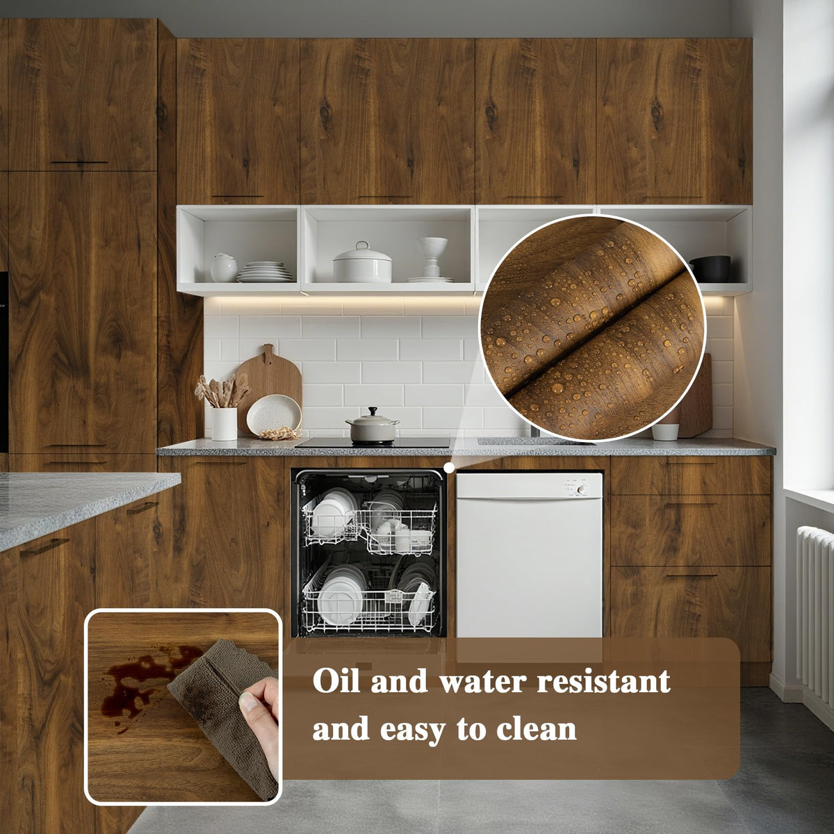 Abyssaly White Wood Effect Sticky Back Plastic for Furniture & Walls
