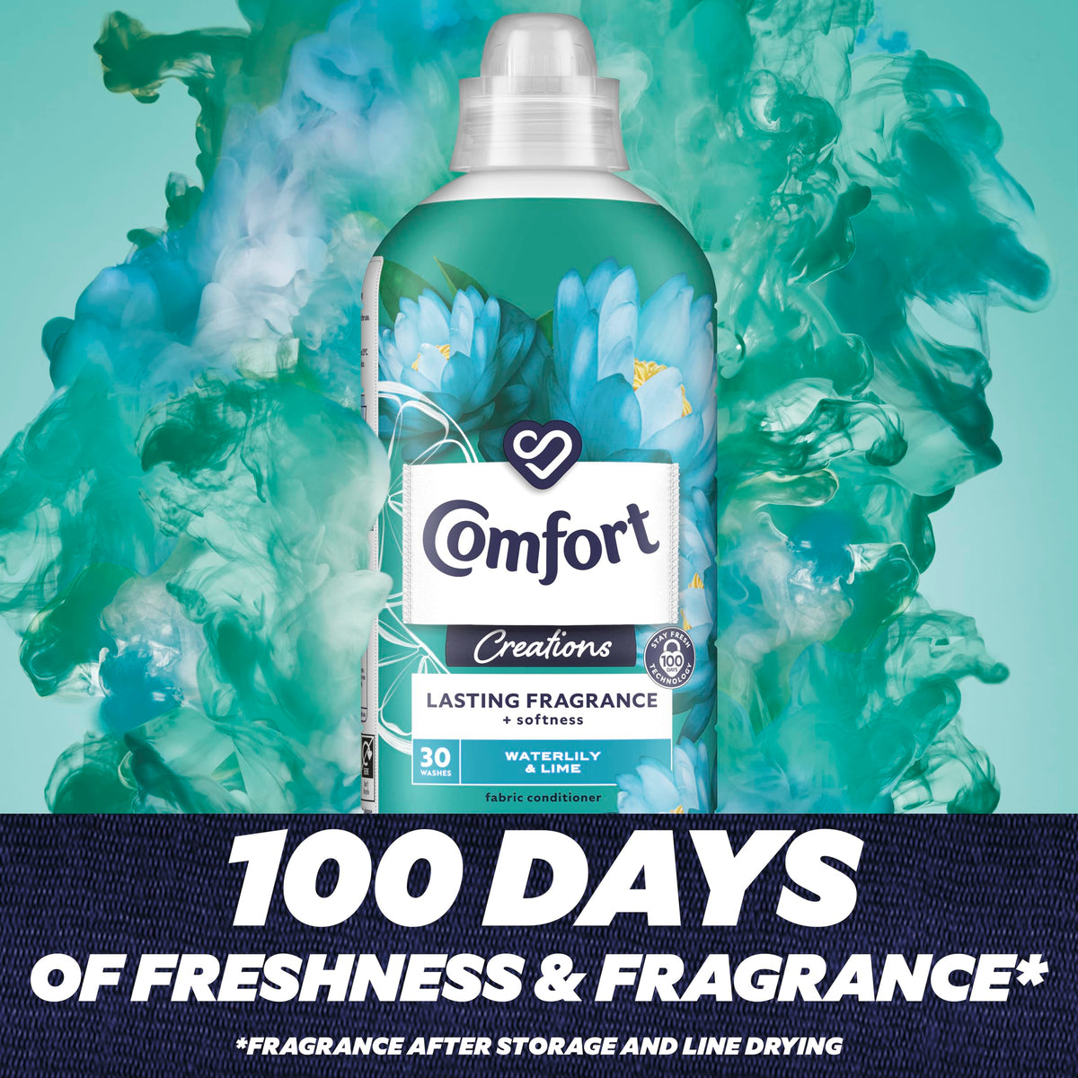 Comfort Perfume Creations Passion Bloom Fabric Conditioner Motion-Activated Fragrance Technology 100 Days of Freshness 30 washes (900 ml)