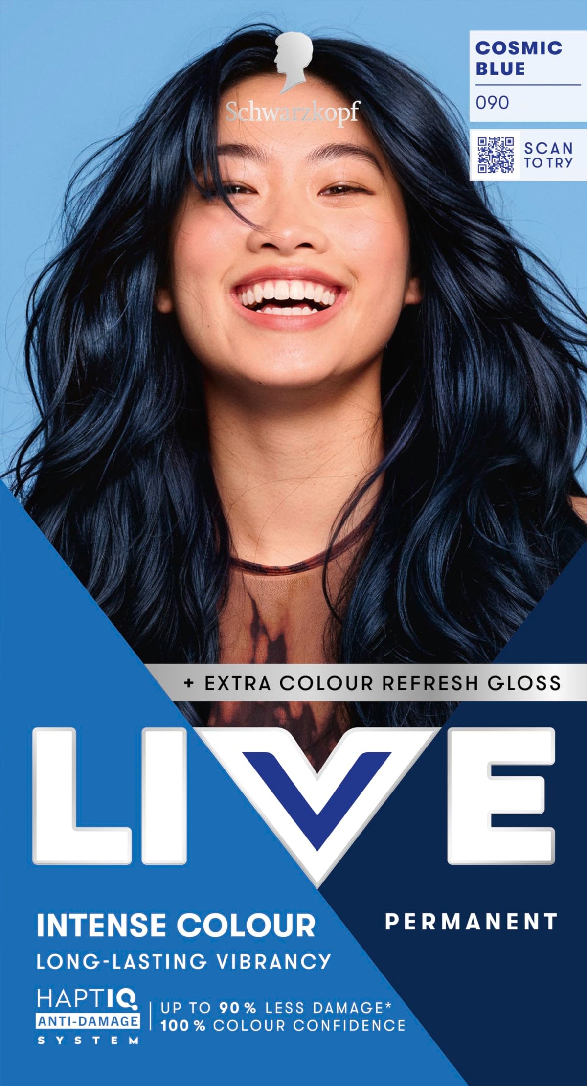Schwarzkopf LIVE Intense Colour Hair Dye, 099 Deep Black
