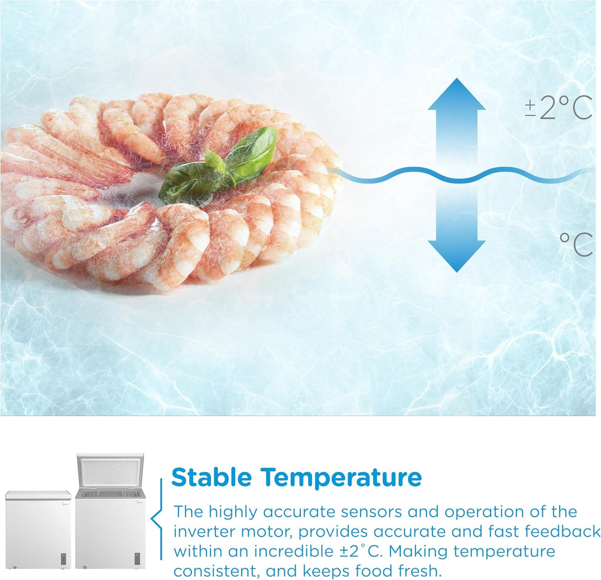 Midea 198L Chest Freezer with Convertible Refrigeration Mode, MDRC284FZE01