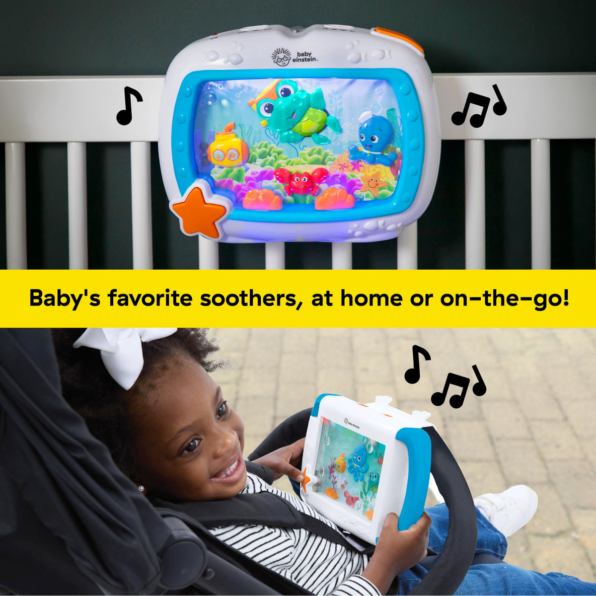 Baby Einstein Sea Dreams Soother, Crib Toy with Remote, Baby Sleep Aid, Calming Lights & Melodies, Newborn and Up