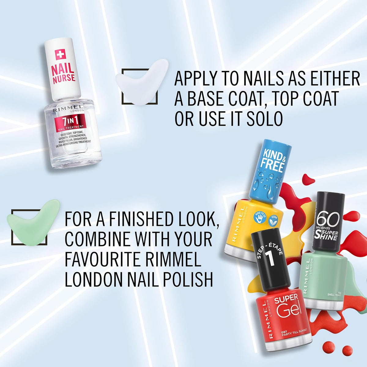 Rimmel London Nail Care 7 in 1 Multi Benefit Base & Top Coat