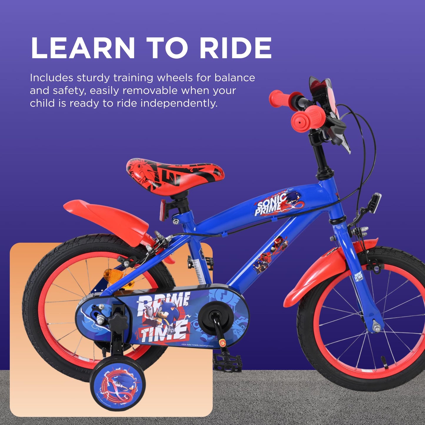 Volare Official Marvel Spider-Man Kids Bike 12" with Stabilisers — Ages 3-4