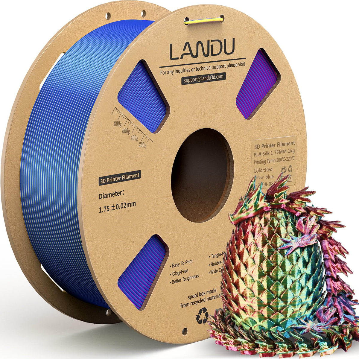 LANDU Filament Dryer 3D Printer Filament Dry Box,2 Spools Double Fast Heating Upgraded Filament Dehydrator Keeping Filaments Dry for 1.75mm/2.85mm One-Key Set for PLA PETG ABS TPU