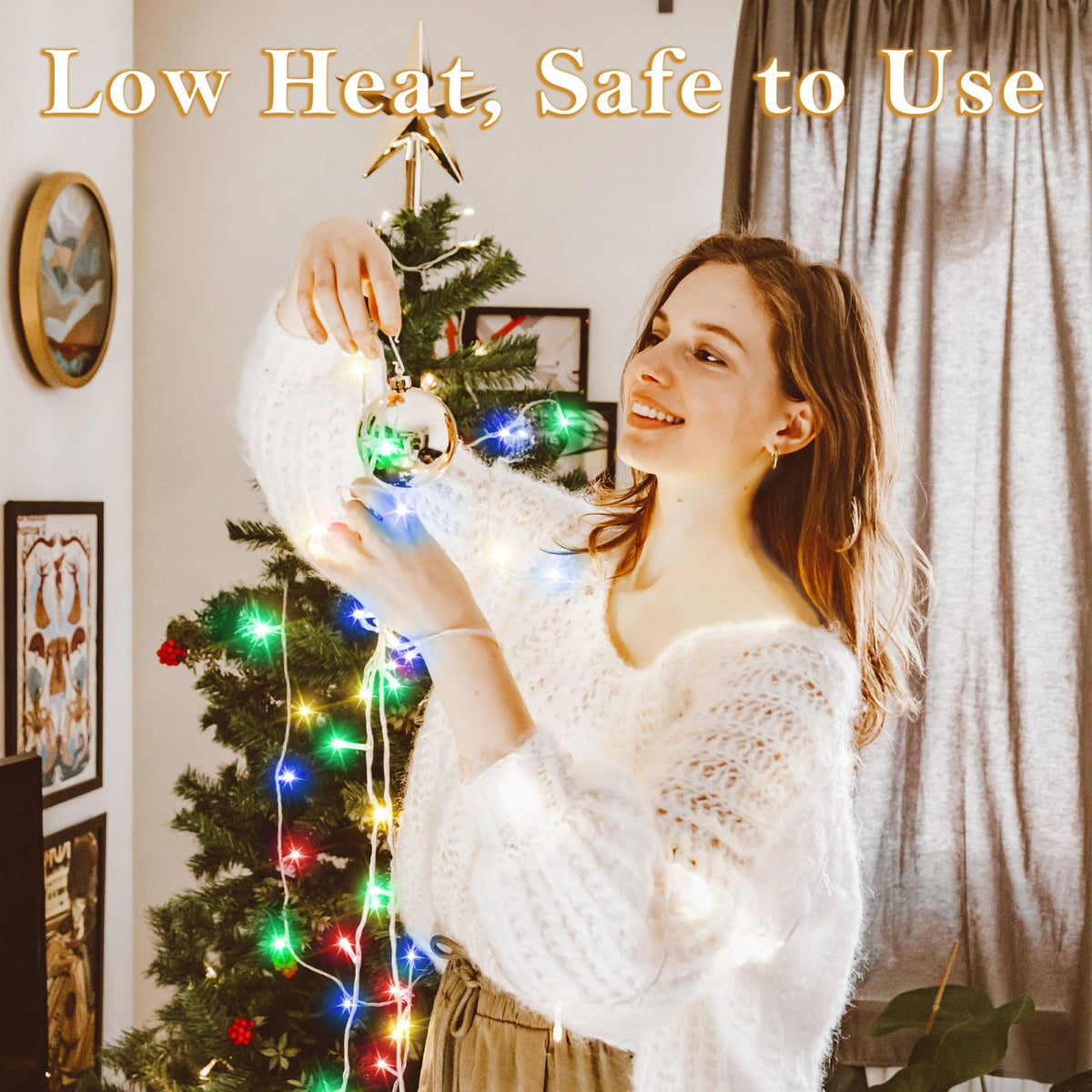 Dalugo Battery Fairy Lights, 3M 30 LED Warm White String Lights with 6h Timer, IP65 Waterproof Battery Powered Fairy Lights for Indoor Outdoor Christmas Decorations
