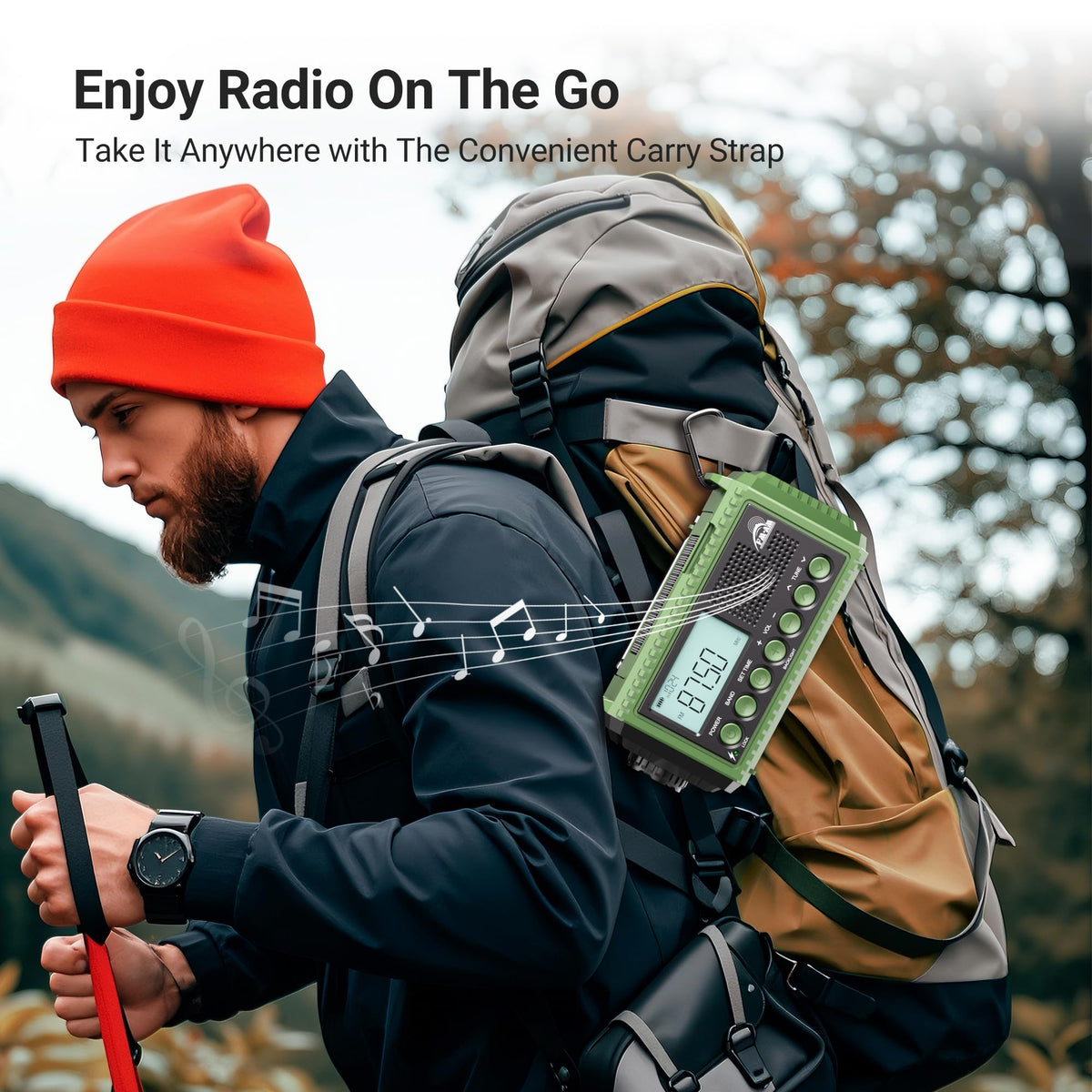 Mesqool Wind Up Radio Solar Powered, 5000mAh Emergency Hand Crank AM FM Radio with Flashlight, Reading Lamp, USB Phone Charger, SOS Alarm and Compass
