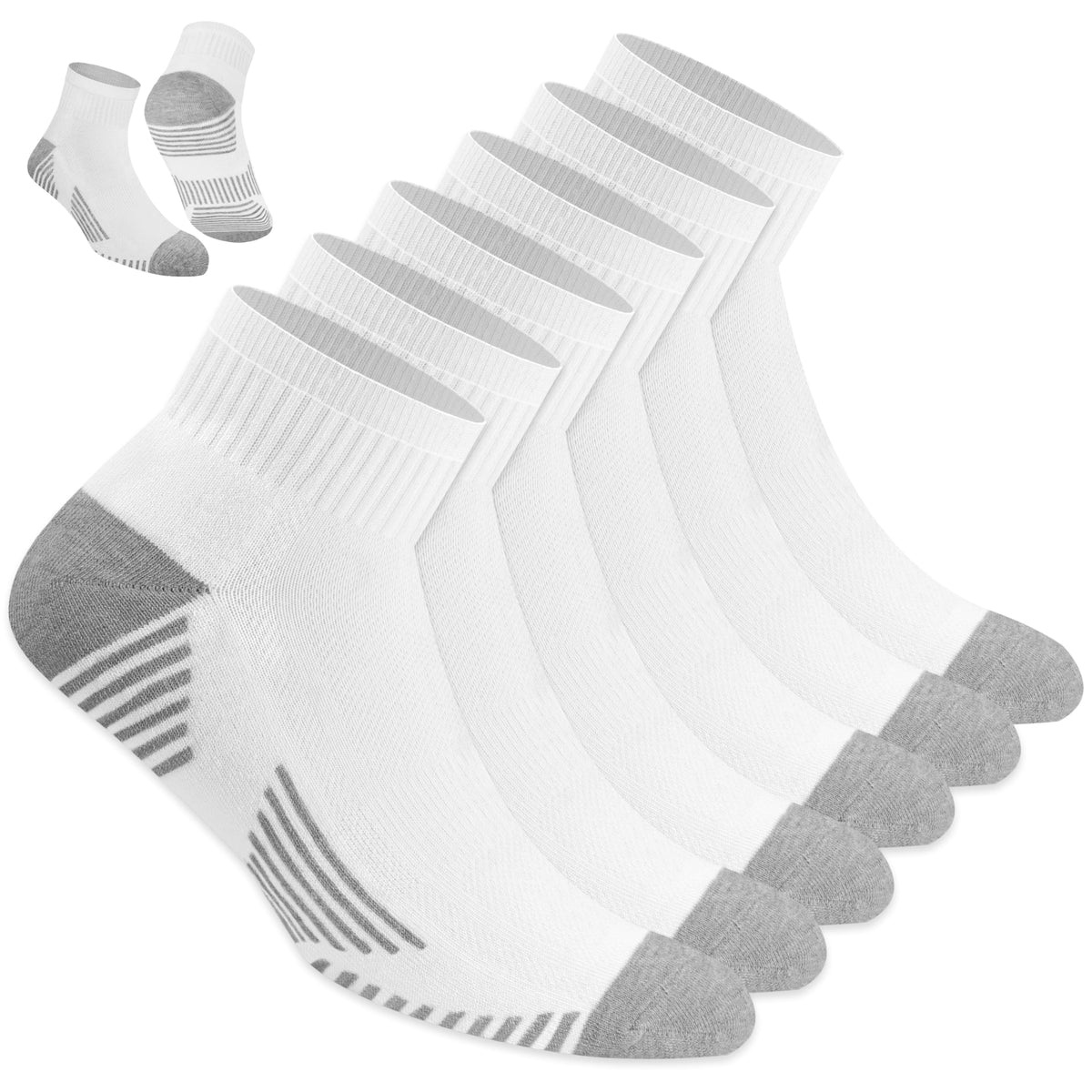 NAVYSPORT Men's Cotton Sports Socks, Pack of 6 Pairs