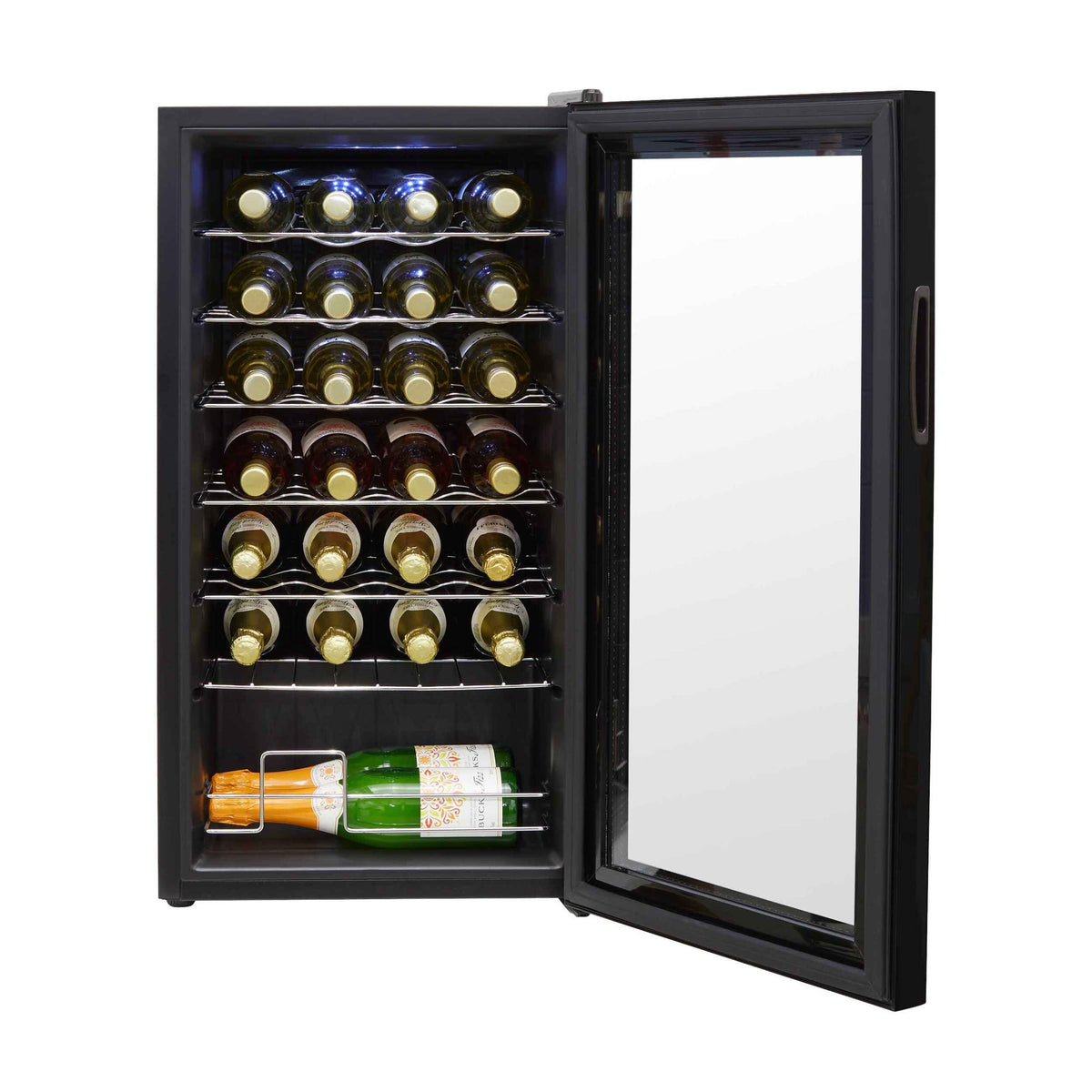 Dellonda Baridi 12 Bottle Wine Fridge with Digital Touch Screen Controls, Metal Shelves & LED Light, Black - DH73