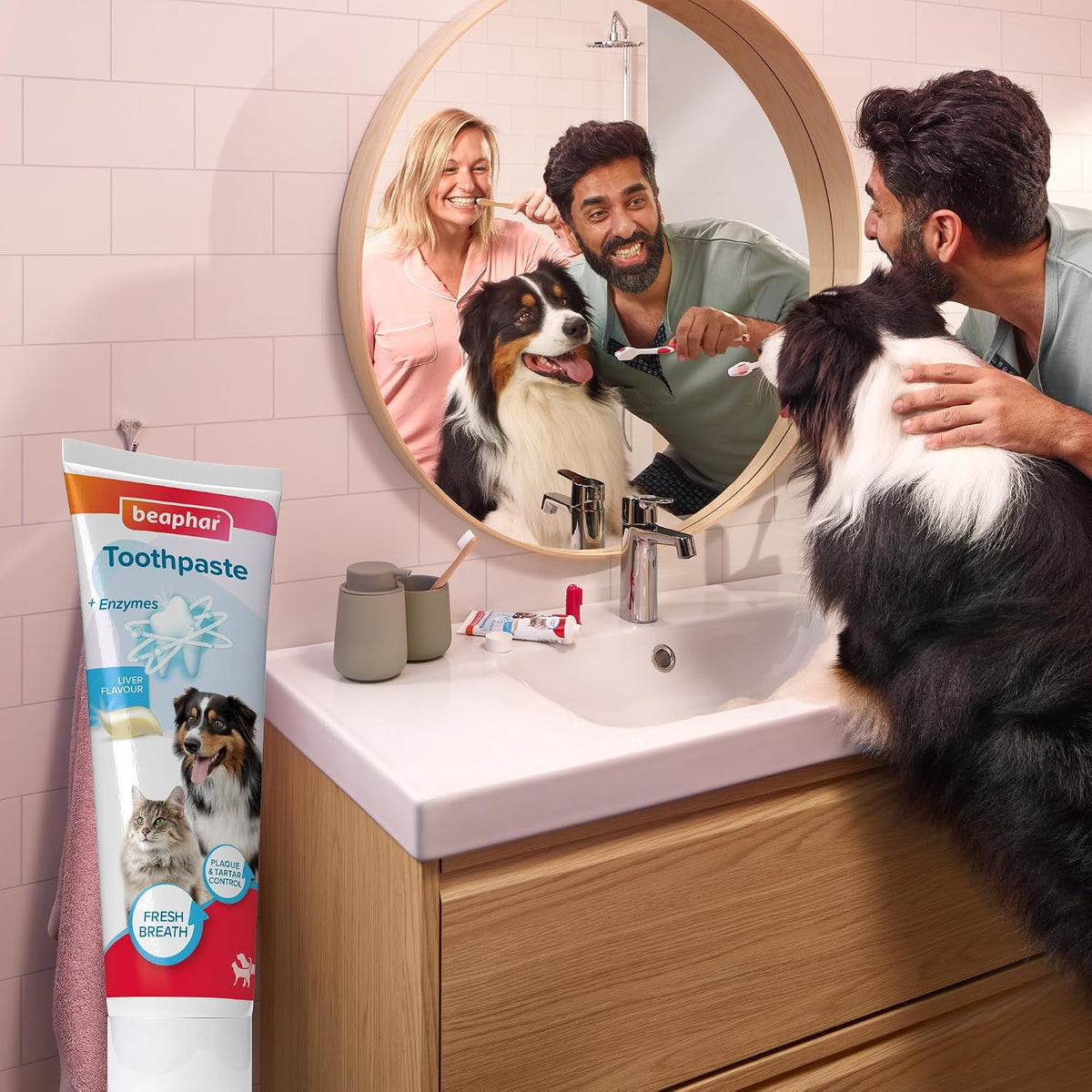 Beaphar - Liver Flavour Toothpaste with Enzymes - Dental Care for Cats & Dogs - Helps Control Plaque and Tartar, and Freshen Breath - Supports Normal Gum Function – Fluoride & Xylitol-Free - 100g Tube