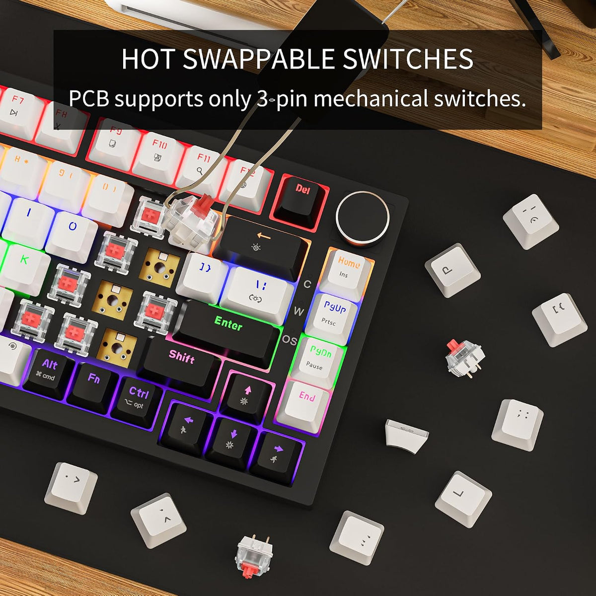NEWMEN GM326 Mechanical Keyboard,Wired Gaming Keyboard,75% Percent Keyboard