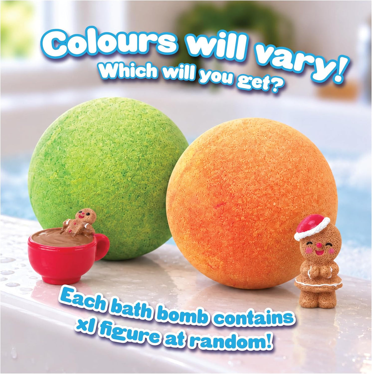 ZIMPLI - 6 x Large Santa Surprise Bath Bombs, 6 x Christmas Surprise Toys, Xmas Baff Bomb Gift Set for Children, Presents aged 3 and up