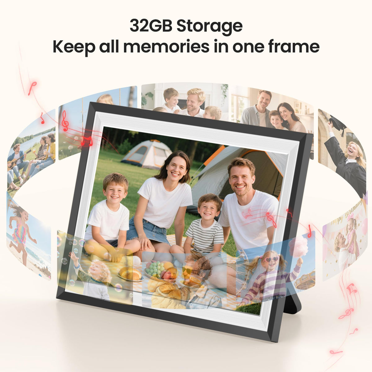 Frameo WiFi Digital Photo Frame 10.1 Inch - 1280x800 HD IPS Touch Screen Picture Frame Electronic, 32GB Memory, Auto Rotate, Wall Mountable, Digital PictureFrame for Sharing Photos and Videos
