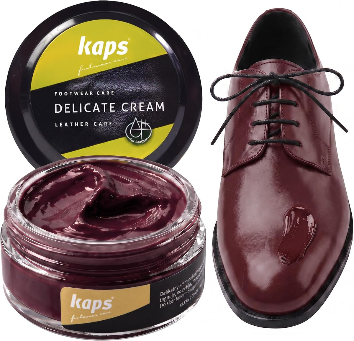 Leather Shoe Cream Polish & Conditioner, Kaps 50ml