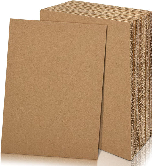 yuejuhe 20 Pack Corrugated Cardboard Sheets, A4 Thick Kraft Board