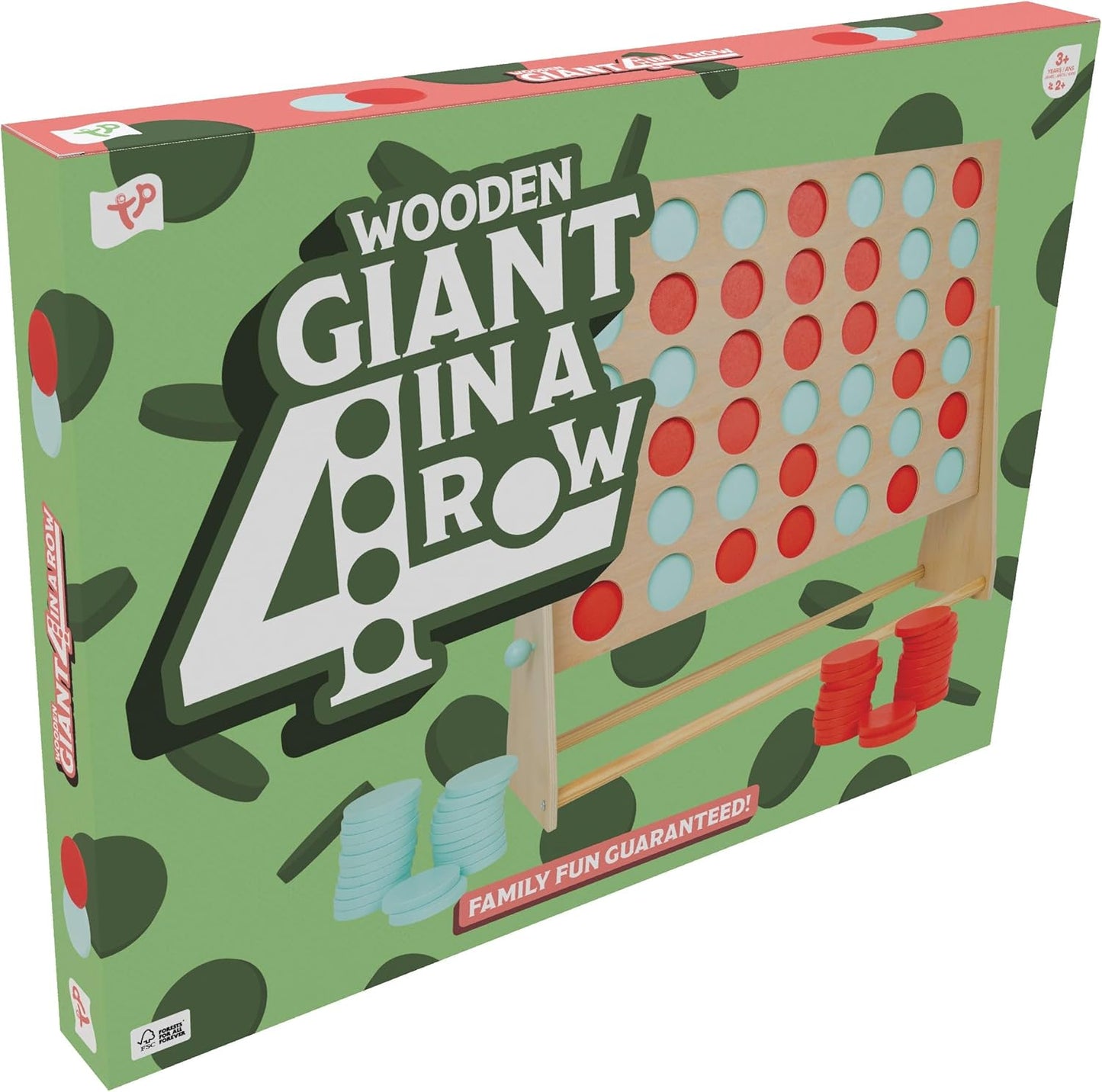 TP Toys Giant Wooden 4 in a Row Outdoor Garden Game for Kids Ages 3+ Fun 1-4 Player Giant Connect 4 Game for Indoor or Outdoor Play