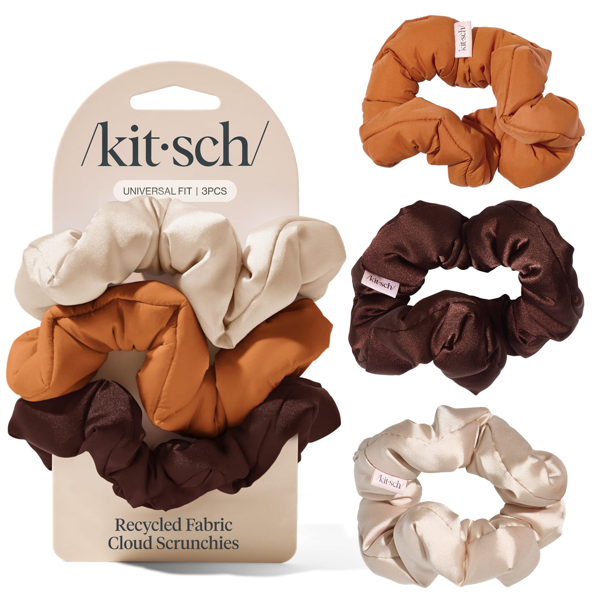 Kitsch Satin Scrunchies for Women 3pcs - Garden Bouquet