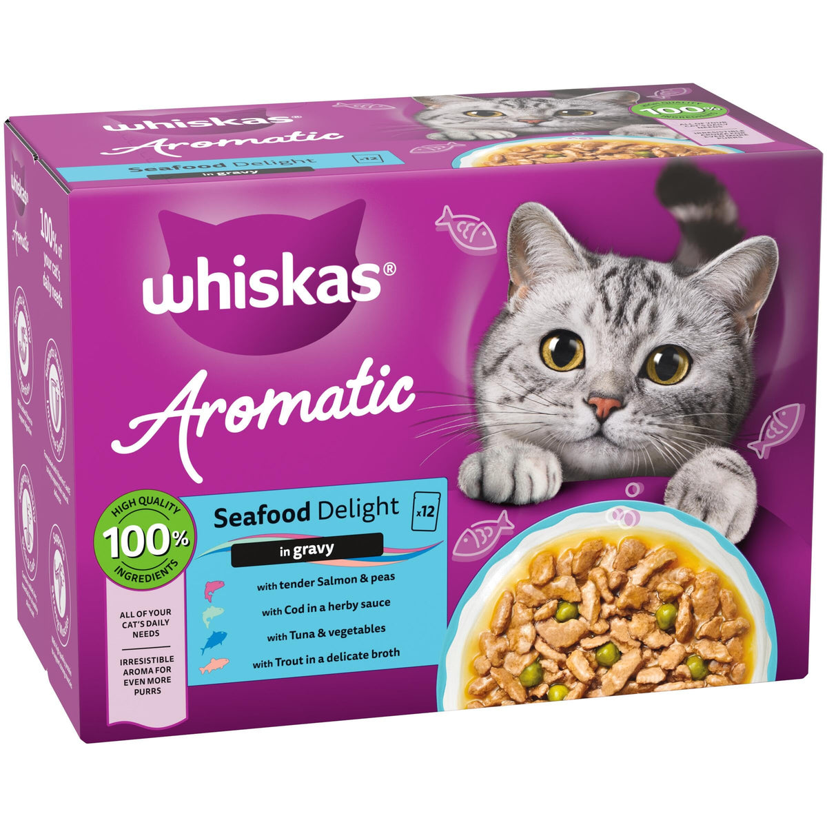 WHISKAS AROMATIC Adult Wet Cat Food in Gravy 40x85g Fragrant Fusions