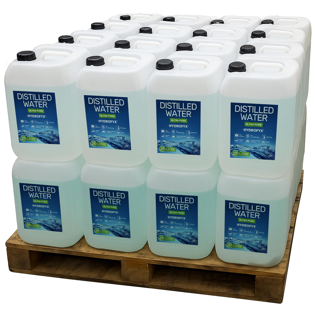 HYDROFYX 5L Distilled Water – 0 PPM TDS Mineral Free Water for CPAP Machines, Humidifiers, Steam Irons & Car Batteries – Made in UK