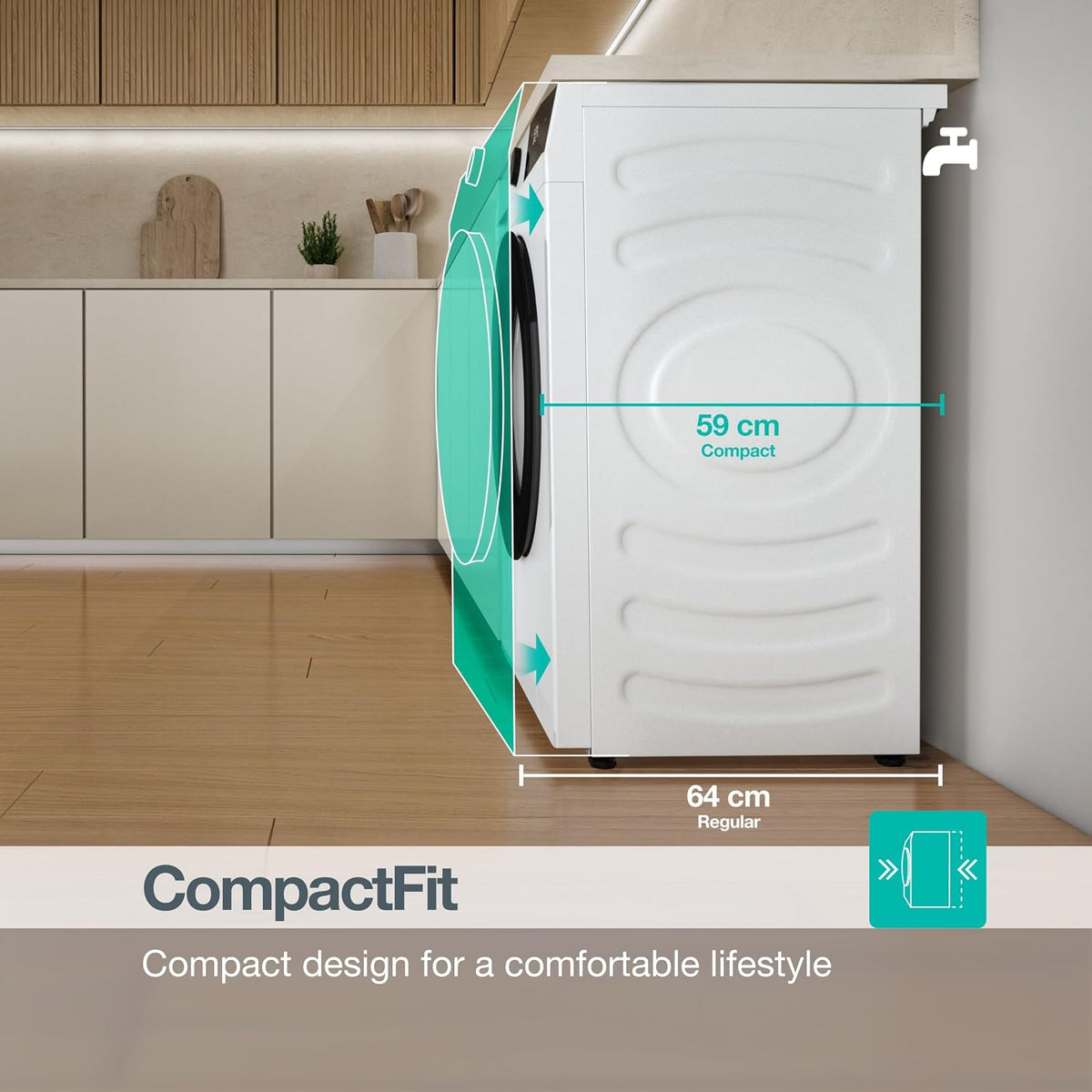 Gorenje 11 kg 1400 rpm Freestanding Washing Machine, White - WG2P114A22/UK