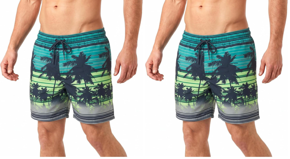 RIPT Men’s Quick Dry Swim Shorts Mesh Lining Drawstring UV 50 Beach Trunks