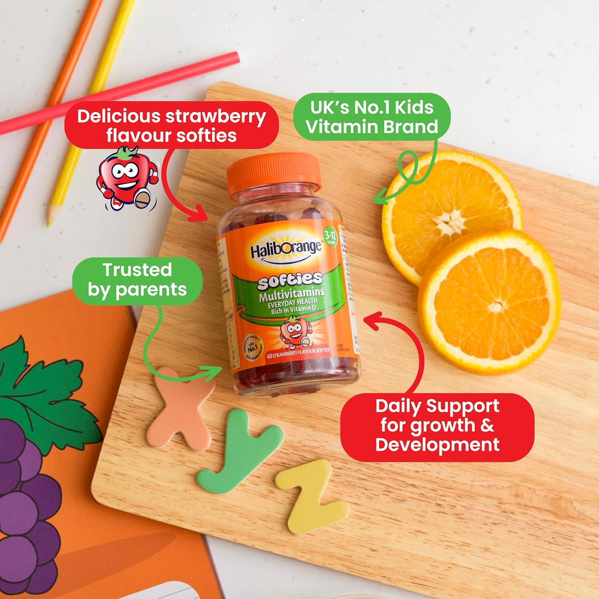 Haliborange Kids Multivitamin Fruit Softies, 60 Chewable Vitamins