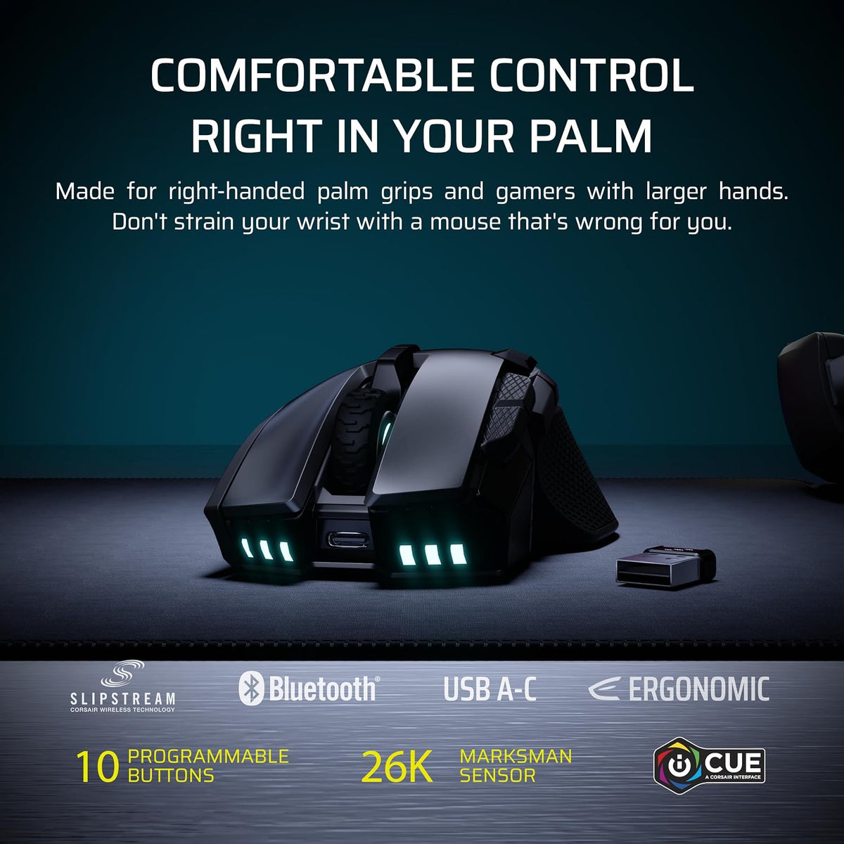 Corsair IRONCLAW WIRELESS SE (2026) Gaming Mouse – Black