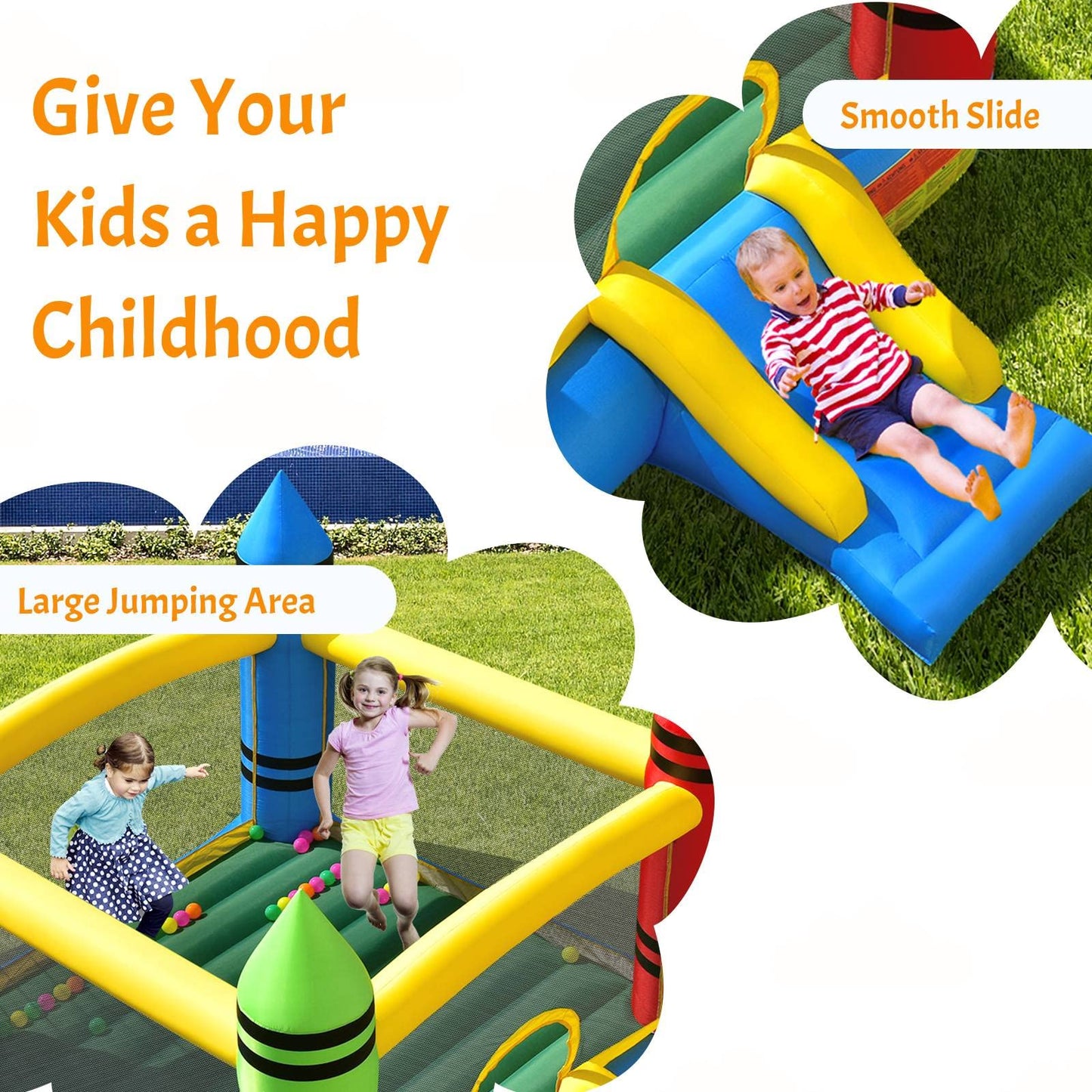 Maxmass Kids Inflatable Bouncy Castle with Slide — 260x205x190cm | Ages 3-10